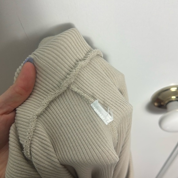 Eileen Fisher Cream Ribbed Midi Skirt Size Large petite Minimalist Quiet Luxury - Picture 5 of 11